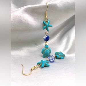 Beautiful handmade Atlantic sea turtle earrings